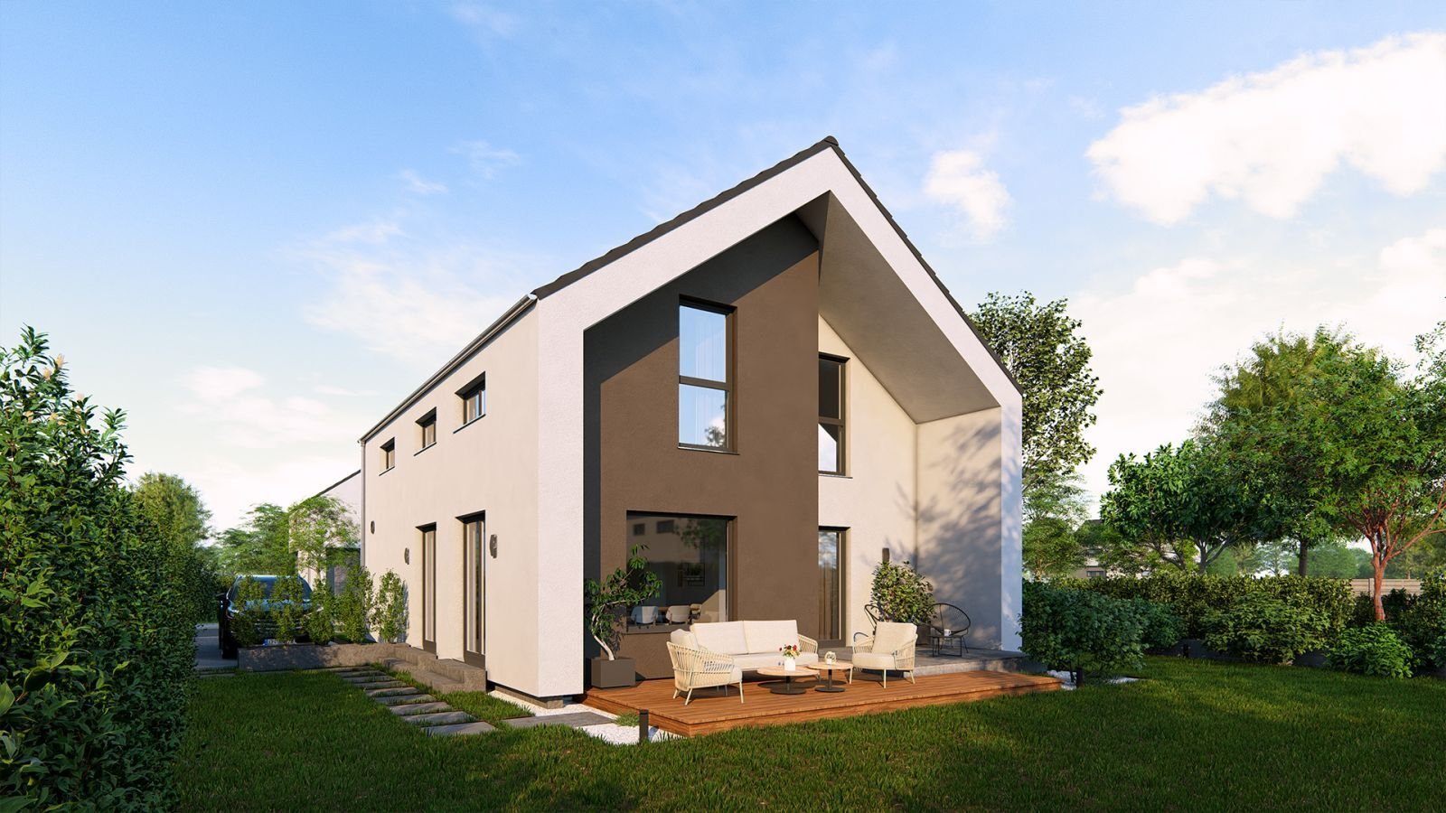 Ansicht Garten Satteldach Ansicht Garten Satteldach