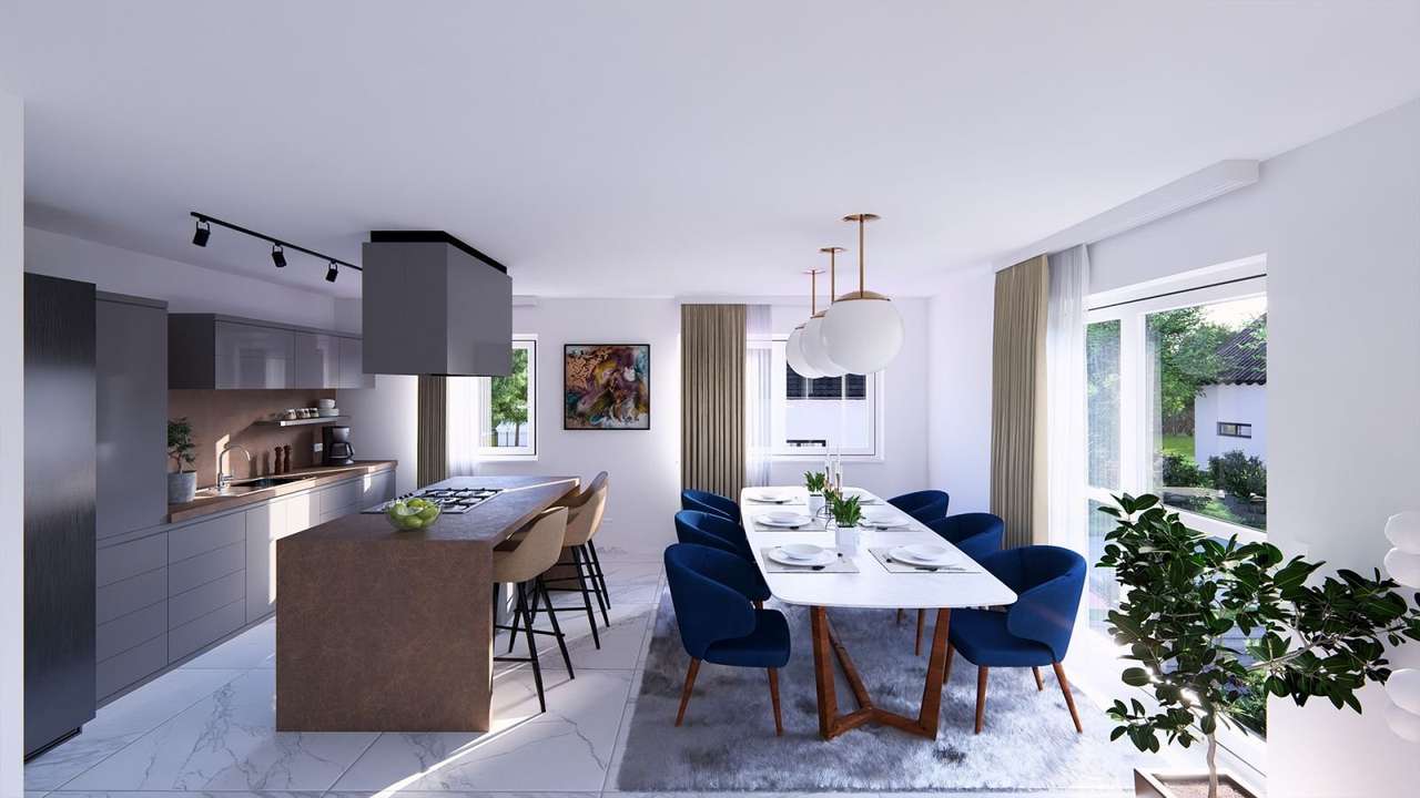 Ansicht Küche/Esszimmer Wohnei