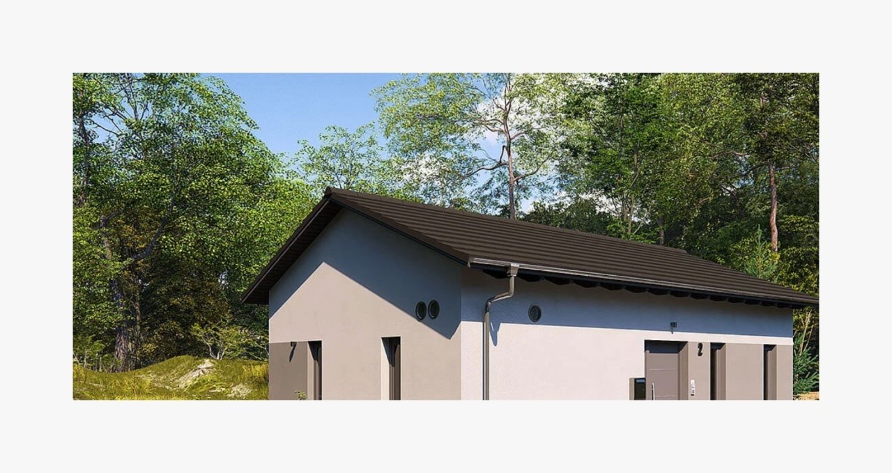 Tiny Single Bungalow 2 – Giebelausschnitt – mit Passepartout