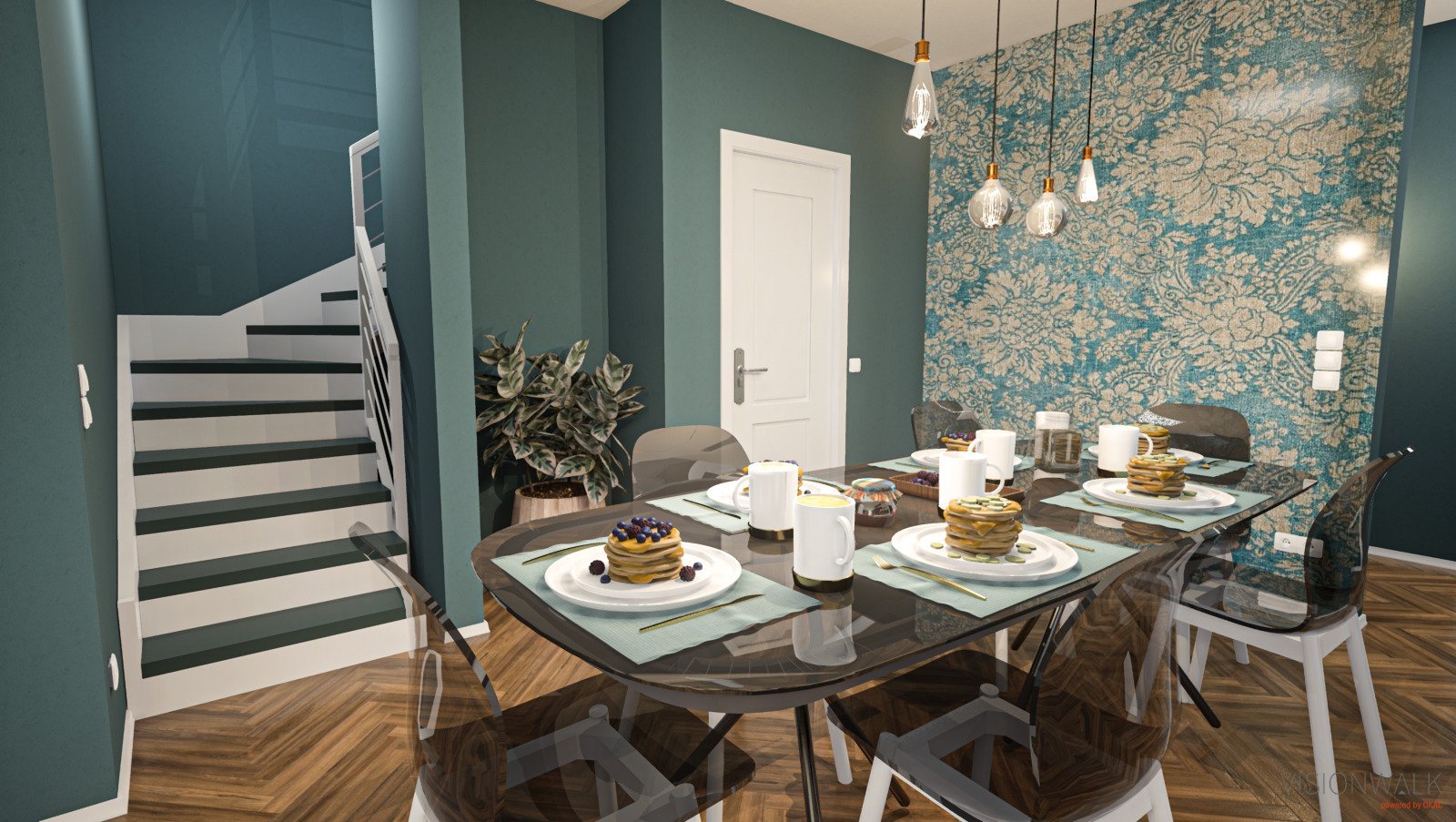 Ansicht Wohnzimmer / Esszimmer 