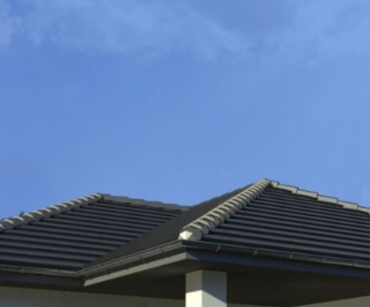 Bungalow 2 Walmdach – Dachkante Stütze Ausschnitt – ohne Passepartout