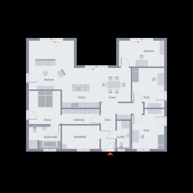 Bungalow  Grundriss EG