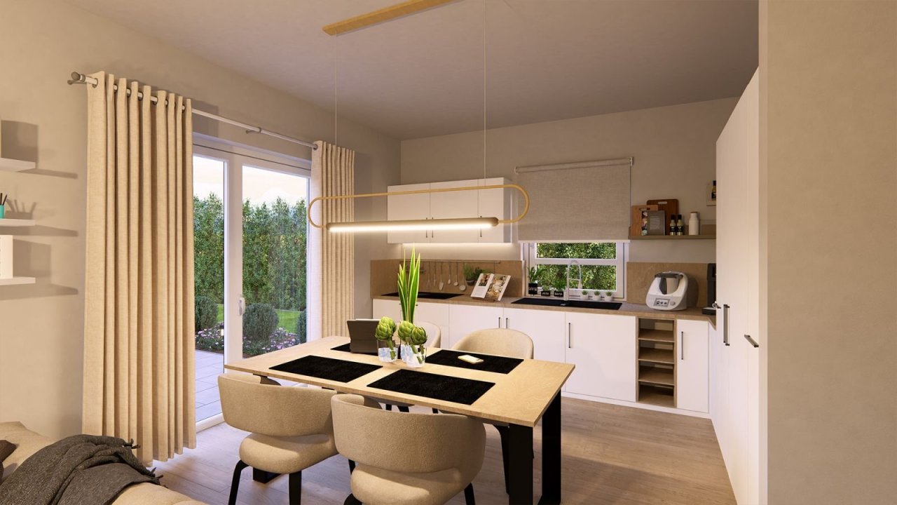 Ansicht Küche/Esszimmer